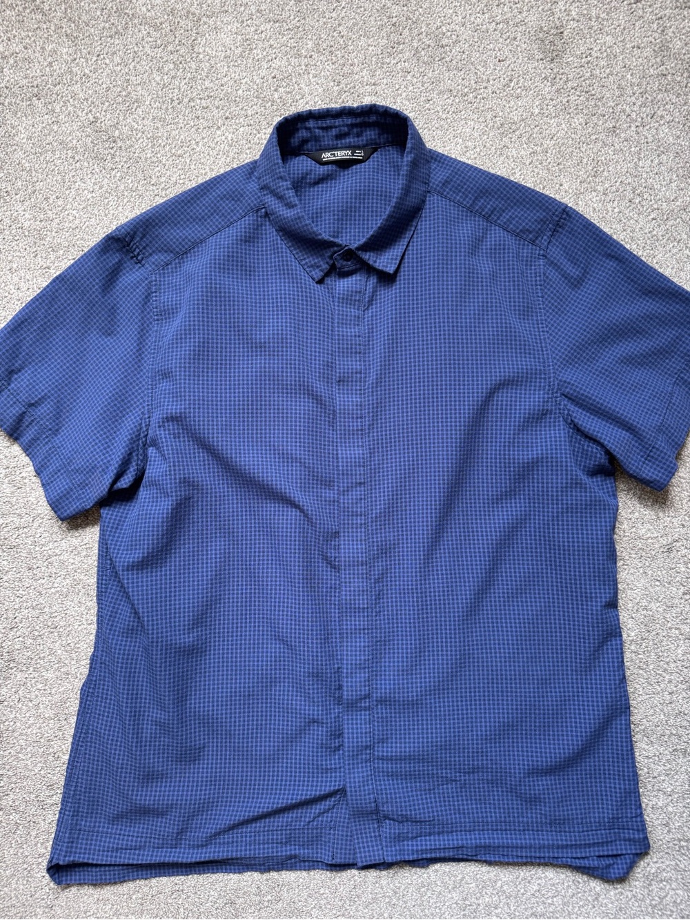 Mens Arcteryx Revvy Short Sleeve Snap Button Up Trekking Shirt Size Lage - Picture 9 of 13